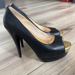 Black Heels Platform Peep Toe Shoe Discounted: $25 OFF