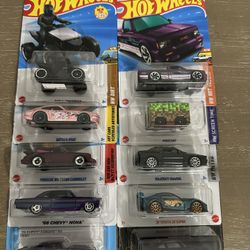 Hot Wheels Lot Of 10 Tesla Datsun Porsche Minecraft GMC Toyota Supra 