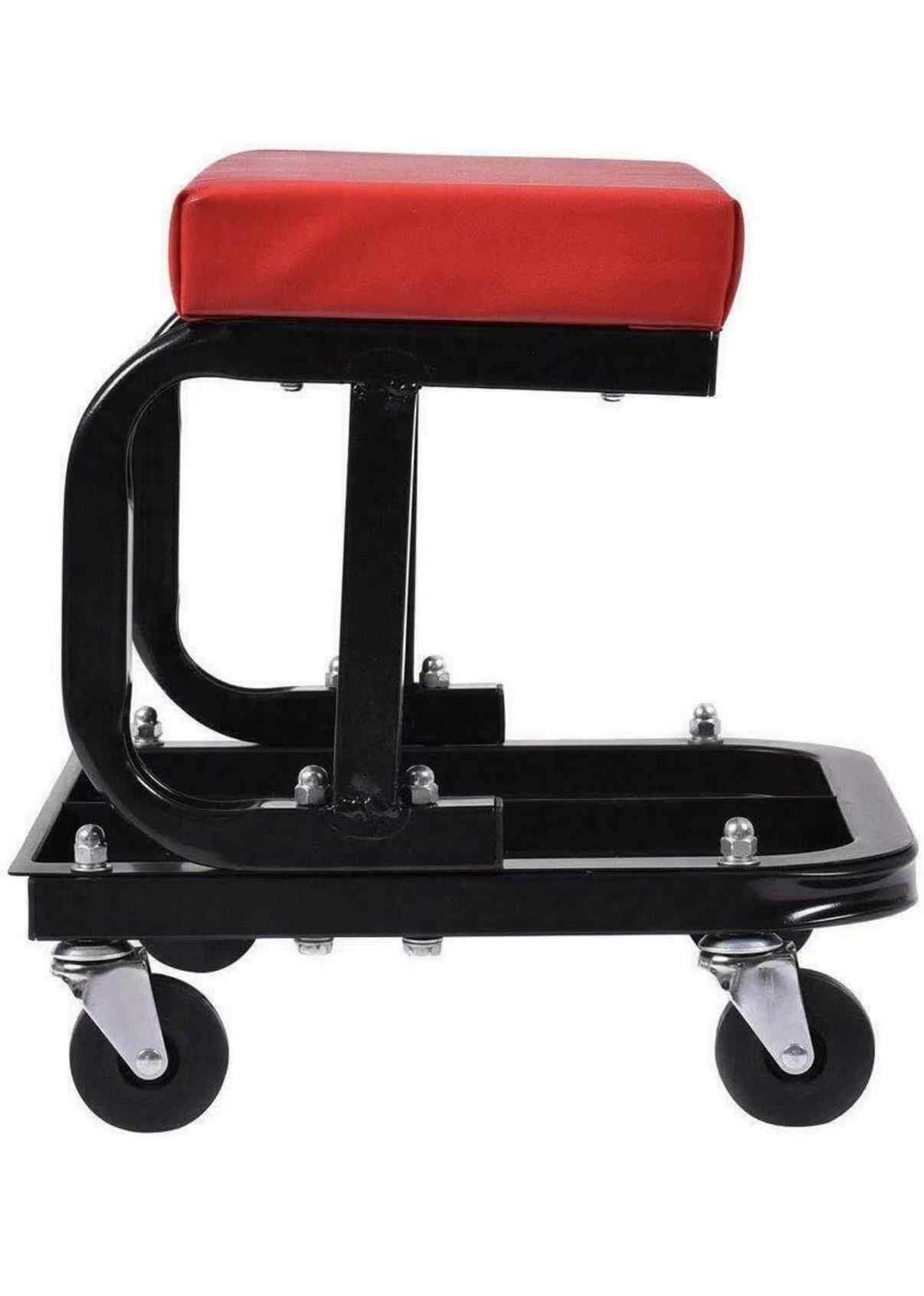 Rolling Creeper Garage/Shop Seat, 300 Lbs Capacity Padded Rolling Workshop Stool Garage Shop Stool on Wheels with Tool Tray Storage for Auto Repair Sh
