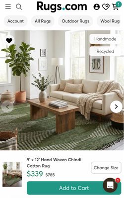 $250 OBO  9' x 12' Hand Woven Chindi Cotton Rug