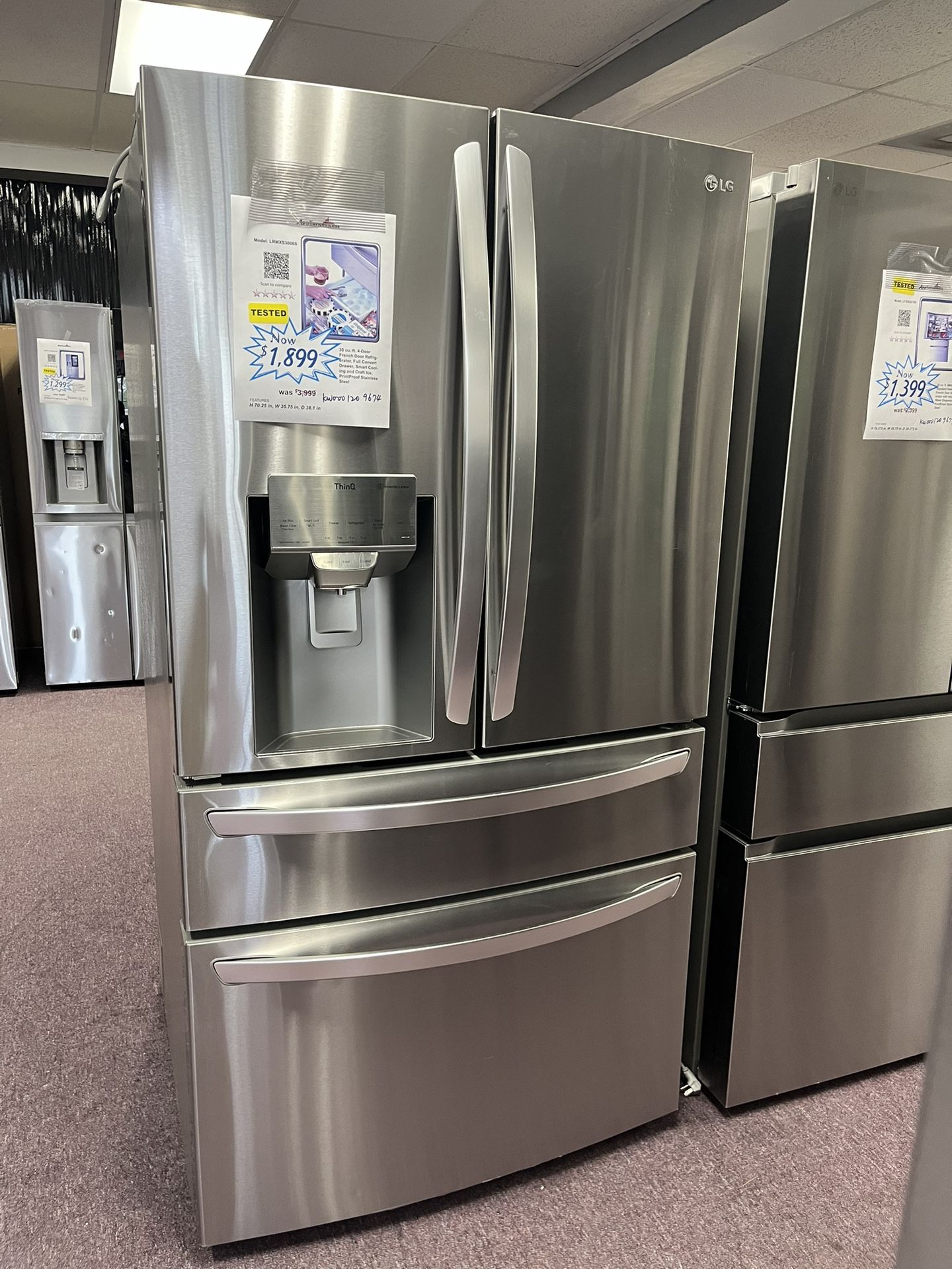 Refrigerator LG Open Box 36” 4 Door French Door Fridge