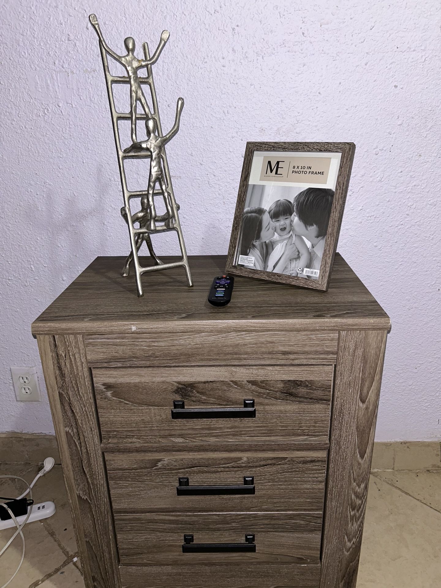 Brown Nighstand Two Drawer