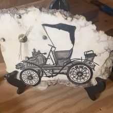 Hand Painted stone Clock