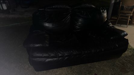 Black Leather Love Seat