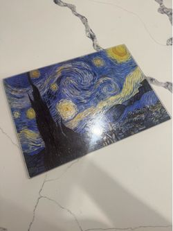 Glass Cutting Board Starry Night Van Gogh Print