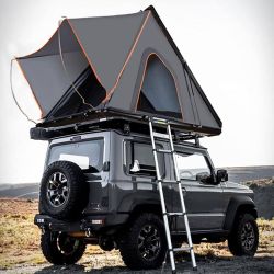 Triangular Car Rooftop Tents, Hard Shell Tents for AUV, Folding Road Travel Tent, Outdoor Camping Fast Opening Tents for 3 People, Mini Van