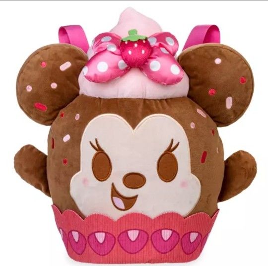 DisneyParks Munchlings Backpack Minnie Strawberry Cupcake NWOT