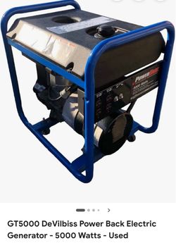GT5000 DeVilbiss Power Back Electric Generator - 5000 Watts