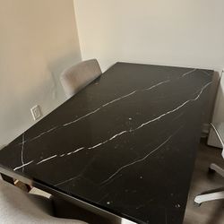 Crate and Barrel- black marquina marble top Dining Table 60x36