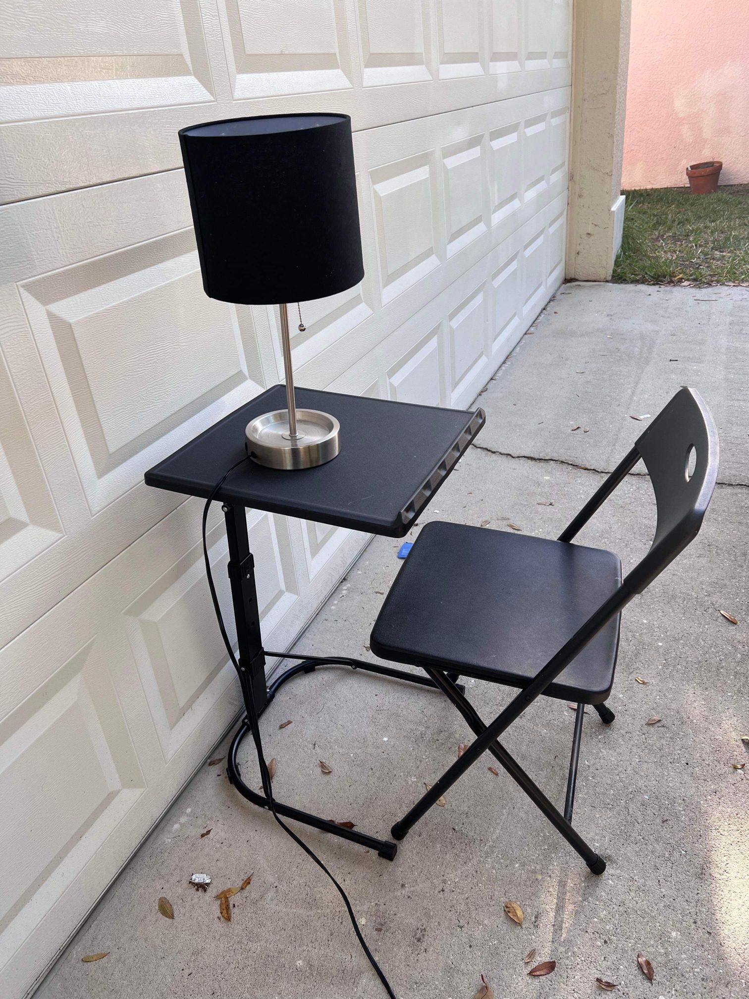 Desk With Chair And Lamp