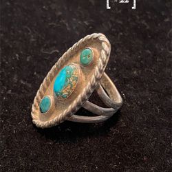 #22 Navajo Sterling Silver And Turquoise