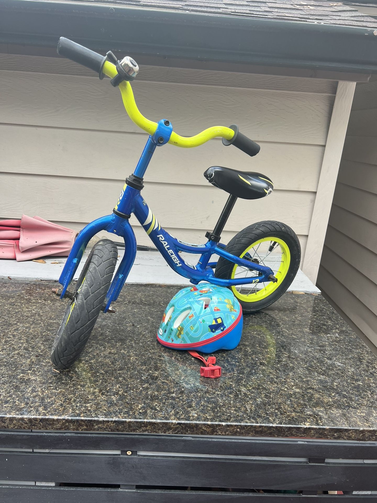 Cute Little Balance Bike With Helmet