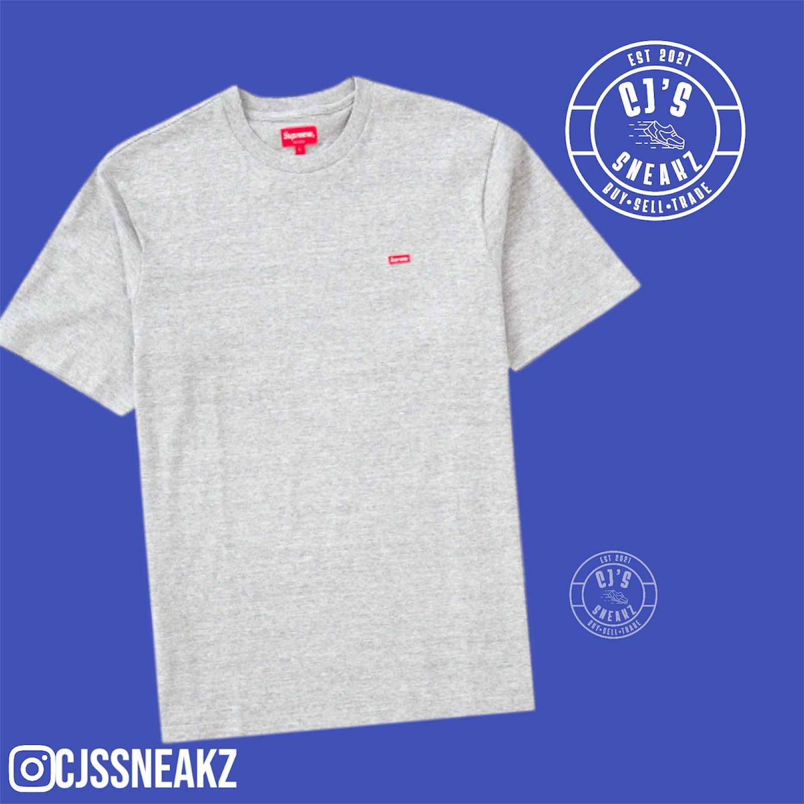 Brand New Men’s Supreme Small Box Logo Tee Heather Gray - Size X-Large Authentic