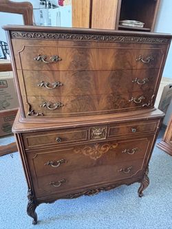 Antique French Provincial Highboy Chest