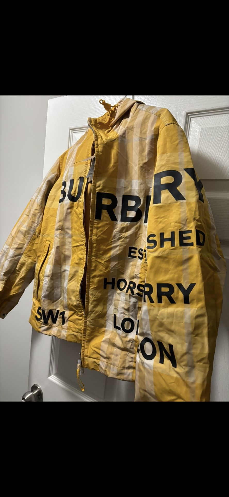 Burberry Horseferry-print checked hooded jacket