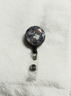 Halloween Ghost Retractable Badge Clip