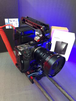 FX3A Full-Frame Sony Cinema Camera Professionally rigged with continuous power and cinema lens