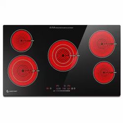 36 in. 5 Elements Ceramic Radiant Electric Cooktop in Black with Hot Surface Indicator