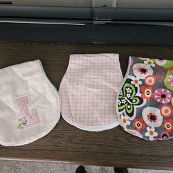 Three Terry Lined Infant Burp Clothes