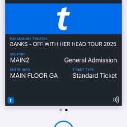 2 Tickets For Banks at The Paramount Theatre