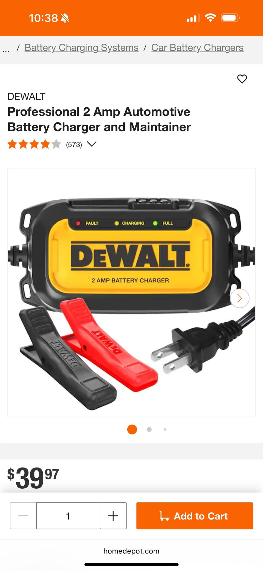 Dewalt 2 Amp Battery Charger Maintainer