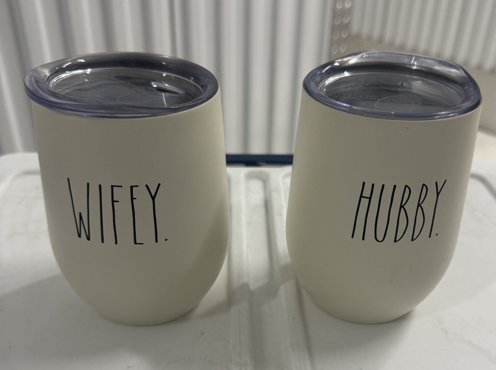 Rae Dunn “Wifey” & “Hubby” Wine Tumbler Set