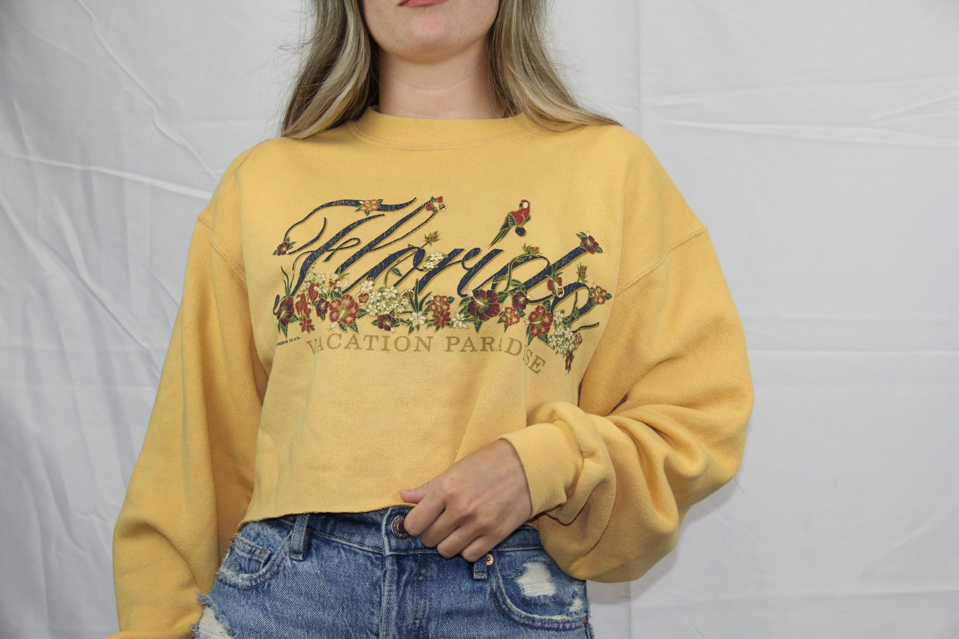 Vintage Florida Cropped Crew Neck Sweatshirt