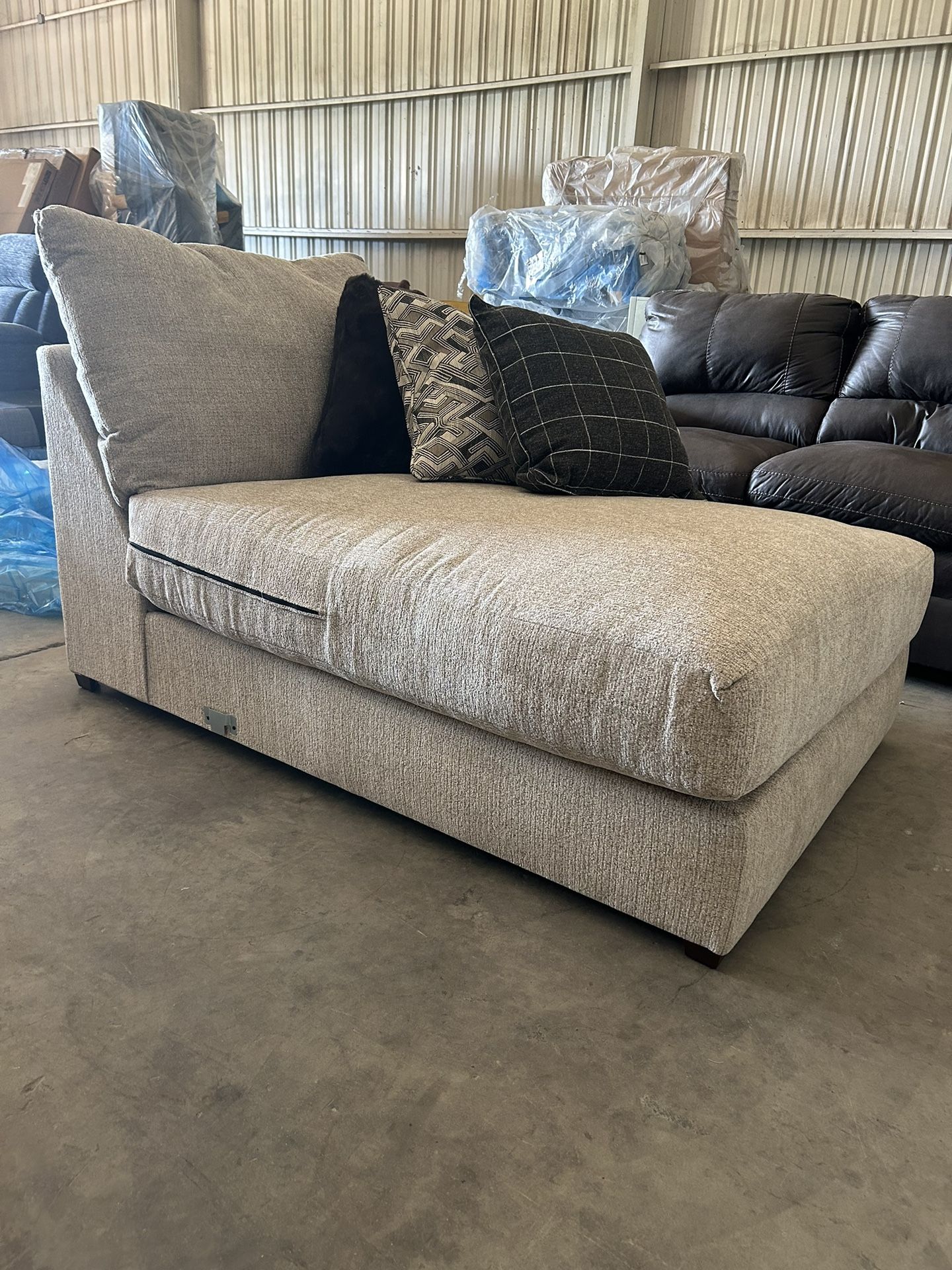 New Large Beige Chaise