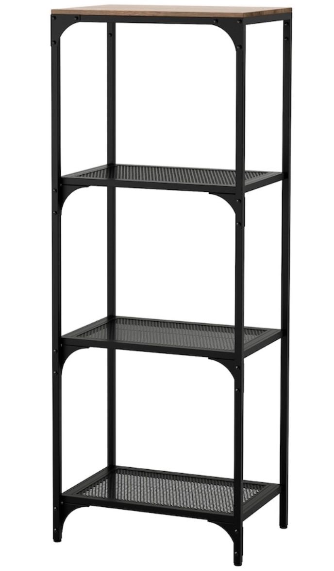2 IKEA Fjallbo Metal Shelving Stand - Modern Industrial Style!