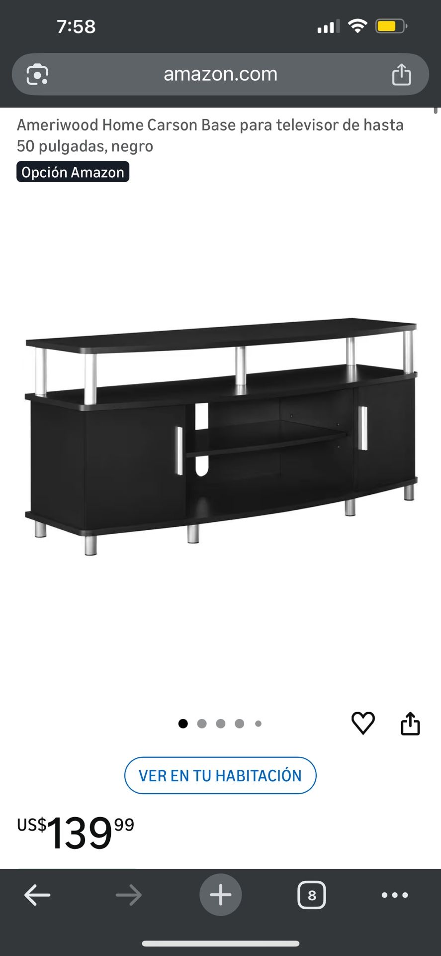 TV stand in excellent condition β dark espresso finish