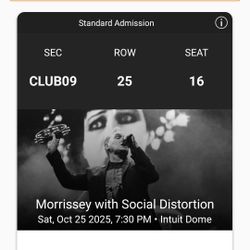 Morrissey & Social Distortion Tickets