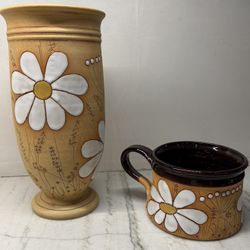 Handcrafted Pottery From Czech Republic ( 2 Pieces)