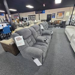 Manual recliner sofa love seat