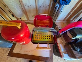 Vintage Coca cola grill and ice chest set