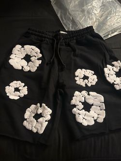 Black Demin tear shorts