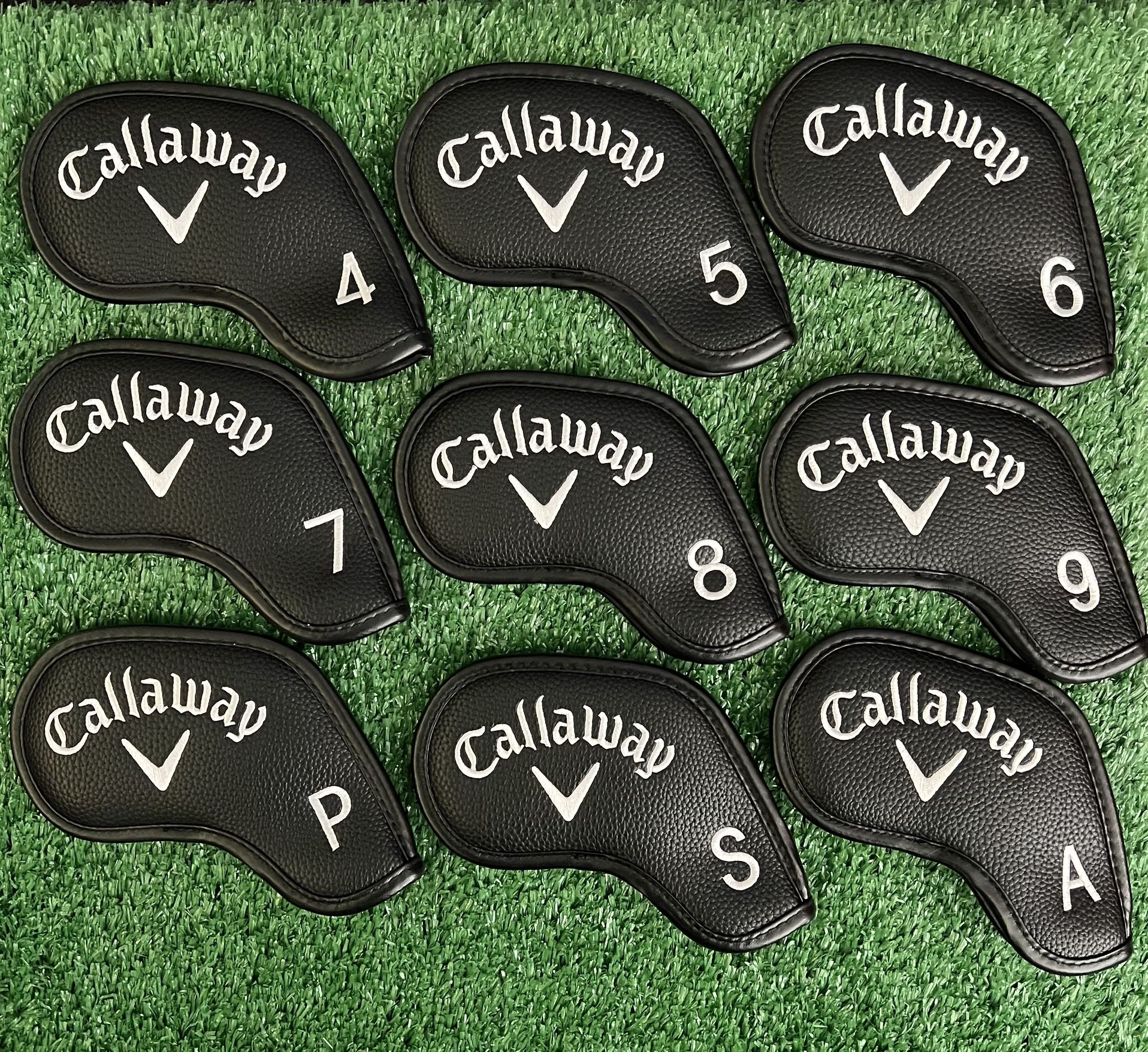 9PCS Golf Iron Headcovers for Callaway Golf Club Covers - Leather Magnetic Closure