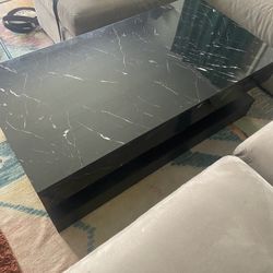 Modern Black Marble Pattern Coffee Table