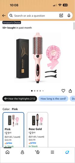 Volume & Glow Hair Dryer Brush – Pink