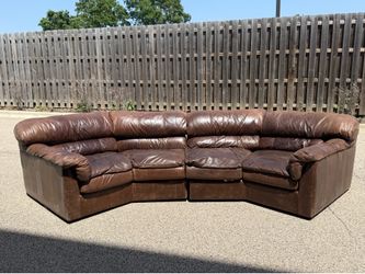 Free Curbside Delivery – Brown Leather Corner Sectional