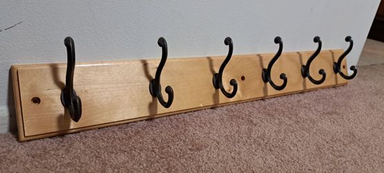 Brainerd 6-Hook Wood Coat and Hat Rack