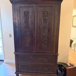 Indonesian Wood Armoire 