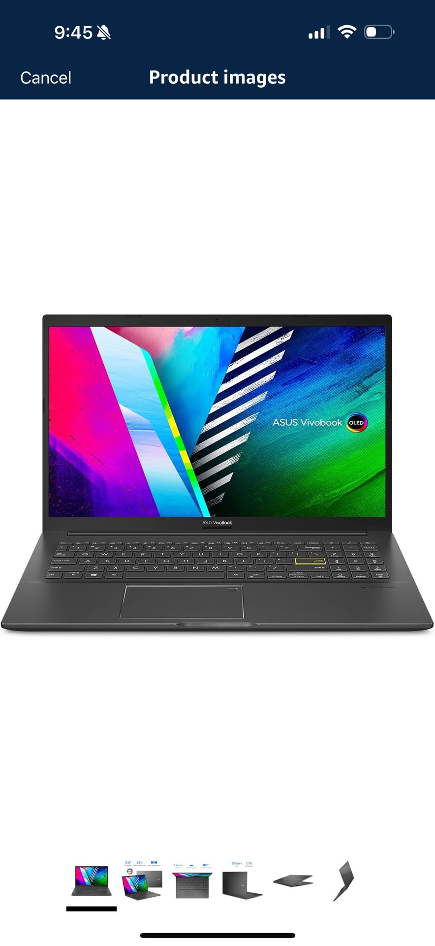 ASUS VivoBook 15 OLED K513 Thin & Light Laptop, 15.6 OLED Display, Intel i5-1135G7 CPU, Intel Iris Xe Graphics, 12GB RAM, 512GB PCIe SSD, Fingerprint