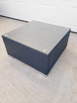 Patio Coffee Table With Glass Top