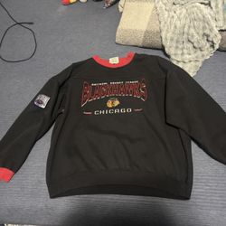90s Black Hawks Chicago Sweater Size Xl