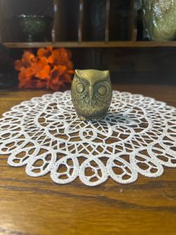 Vintage Solid Brass Owl Figurine / Paperweight