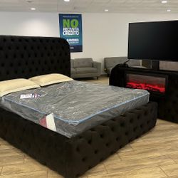 😴💤NEW!! Fireplace LED Screen Bed Frame TV Lift mount STILL IN BOX!💤😴