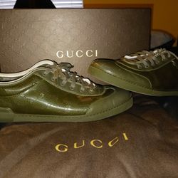 Gucci Shiny Patent Leather Gg Size 45 Us 12 Shoes Low Top Sneakers All Authentic

