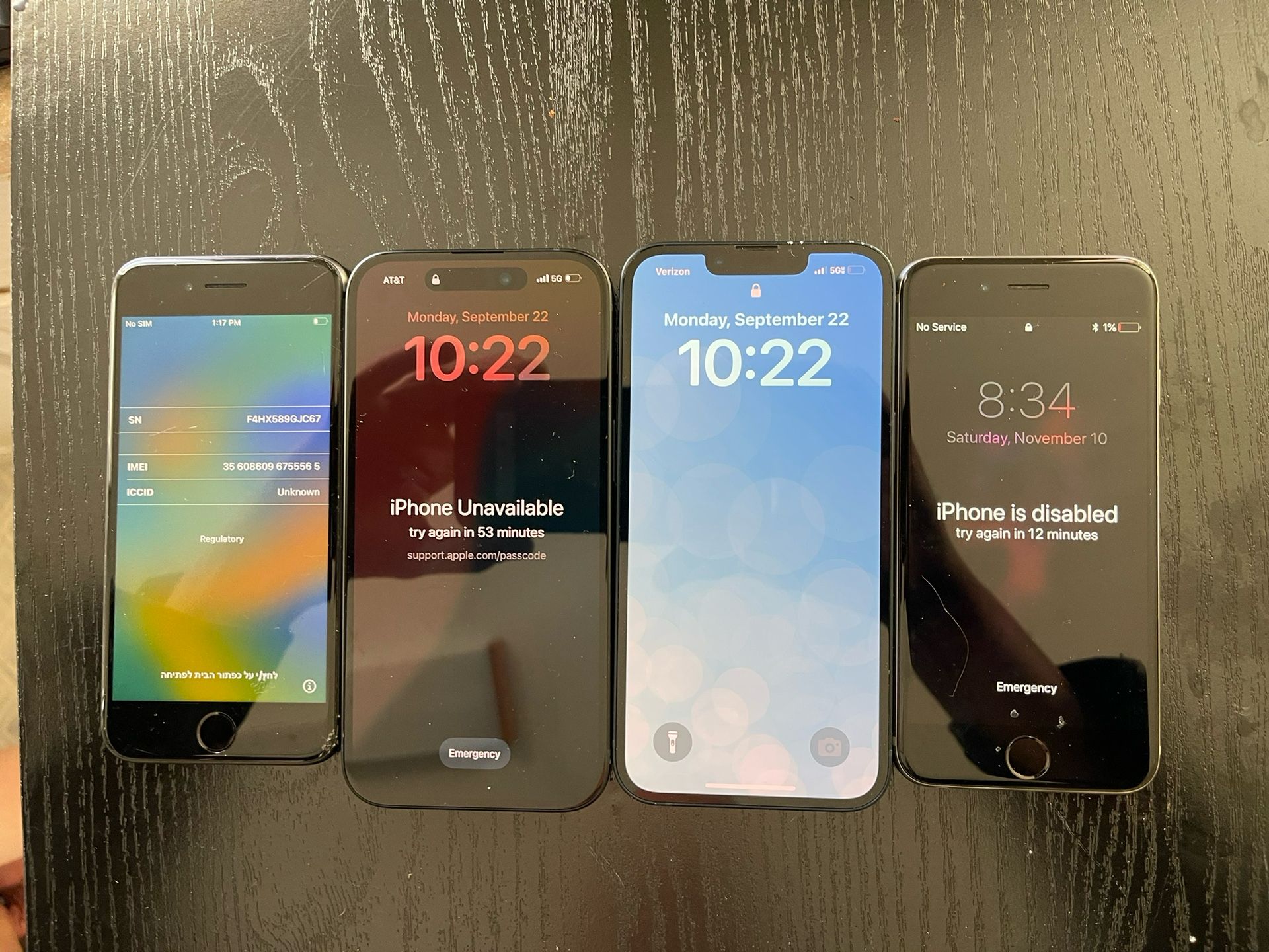 Wholesale Lot Of 4 iPhones For Parts And/or Use