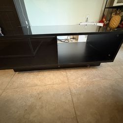 Black Coffee Table And Two Brown End Tables