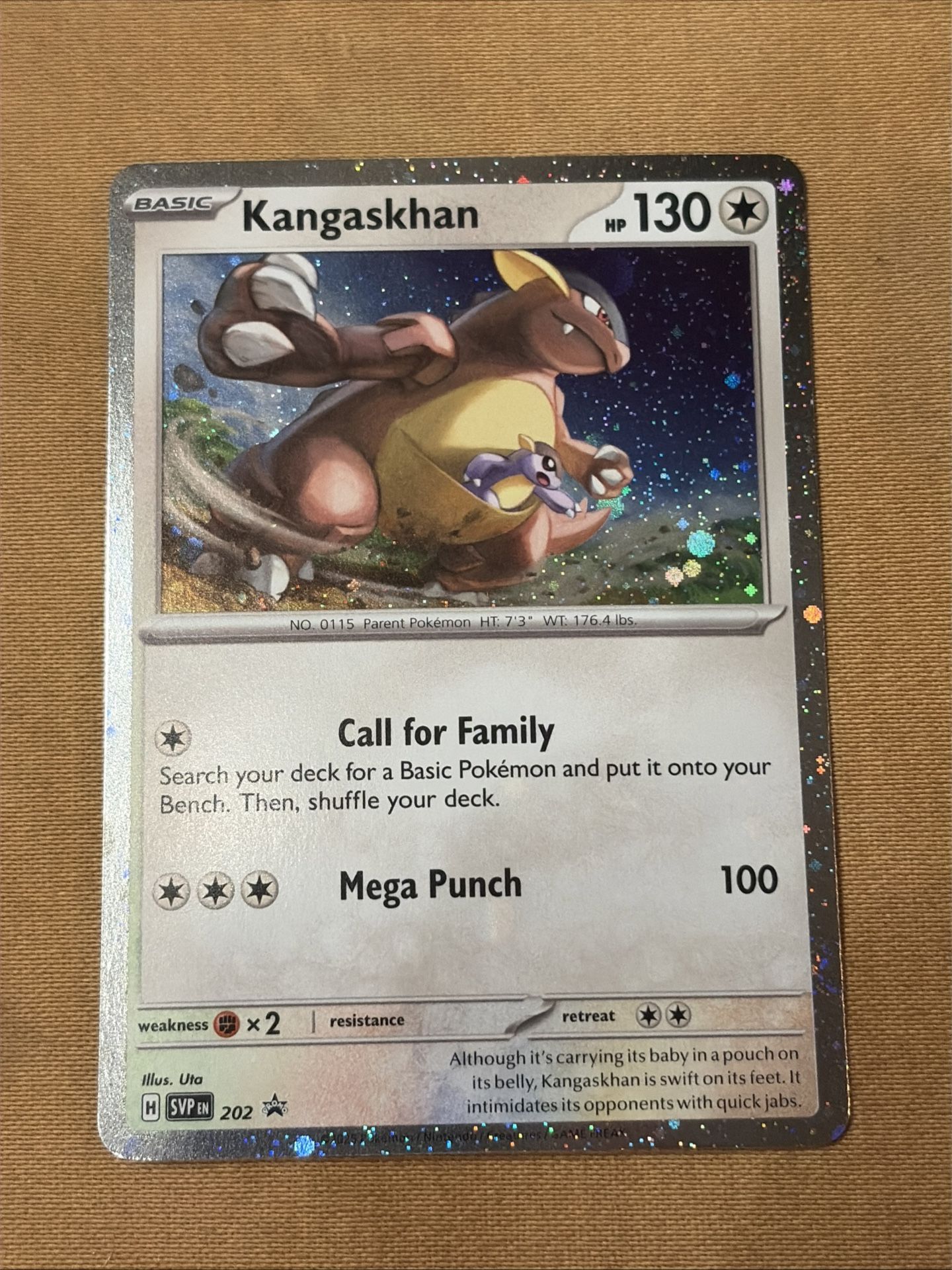 Pokemon Destined Rivals Kangaskhan Black Star Promo Cosmos Holo 202 NM